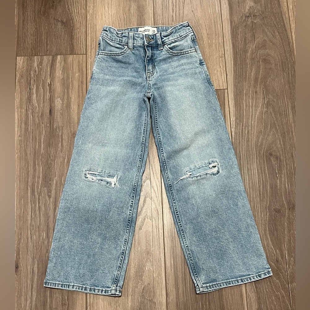 abercrombie kids Distressed Blue Wide Leg Jeans 5/6L